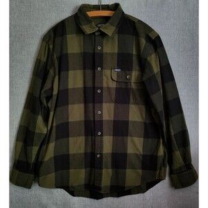 Smith's Workwear Green Buffalo Plaid Flannel Shirt Large L Gorpcore Grunge